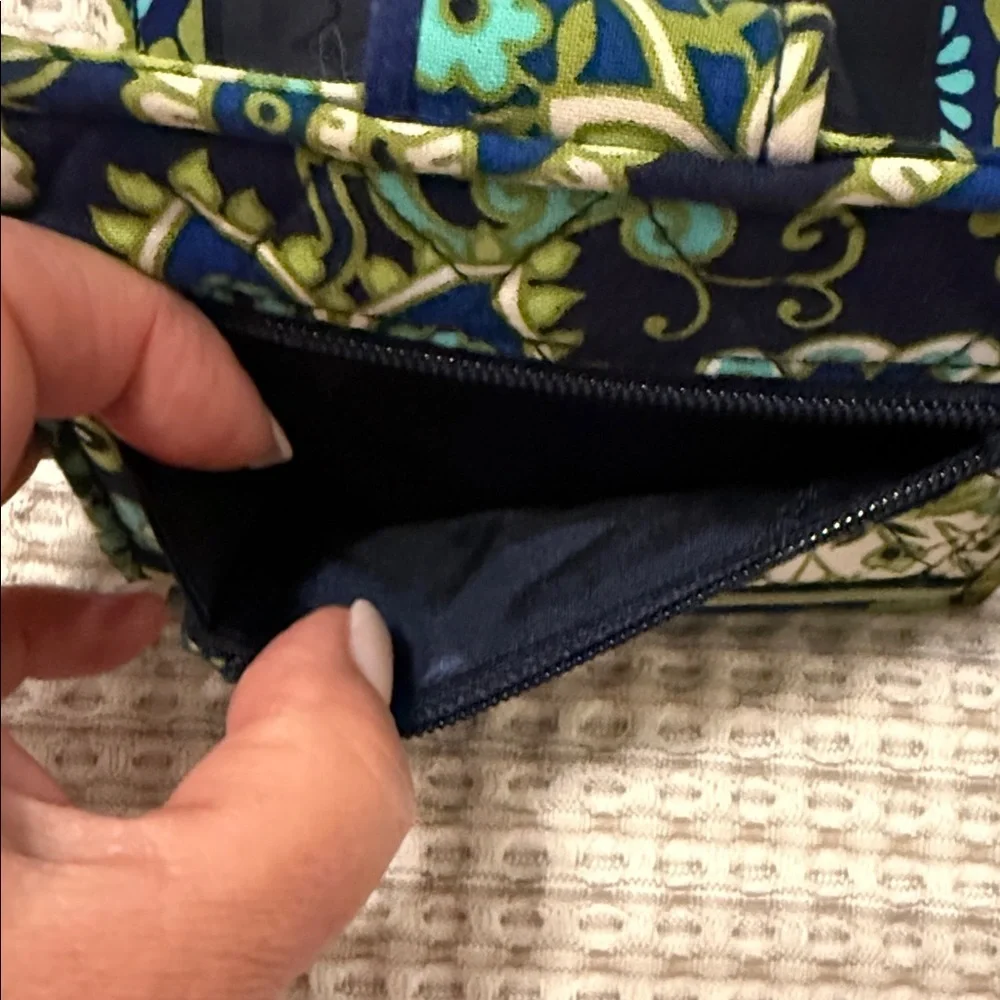 Vera Bradley Rhythm & Blues Snap Wallet Retired Floral Blue Green - Picture 5 of 6